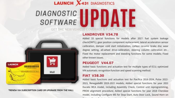 LAUNCH X431 diagnostic software upgrade