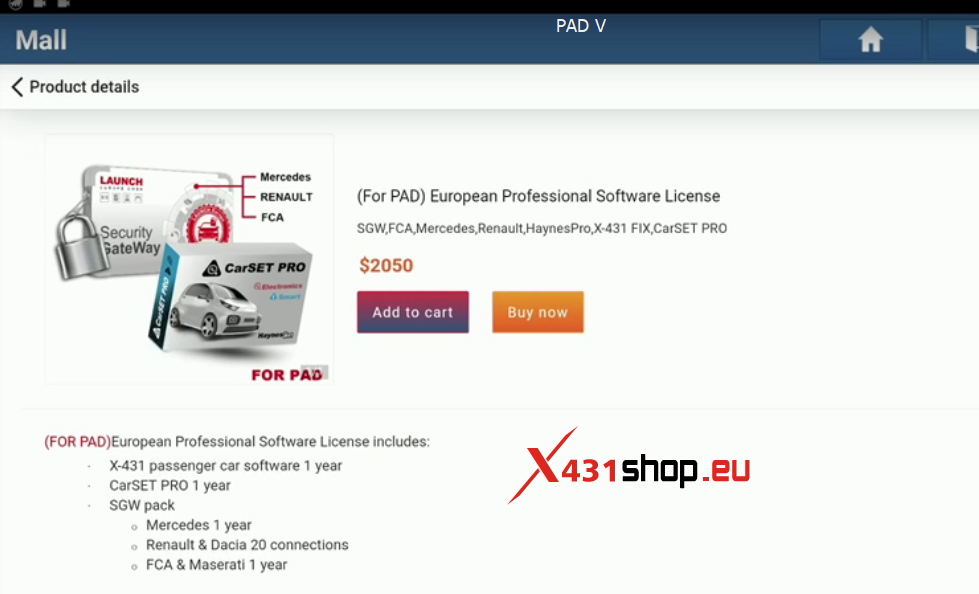 LAUNCH X431 PAD5 PAD7 Europe Professional Software Buying Guide