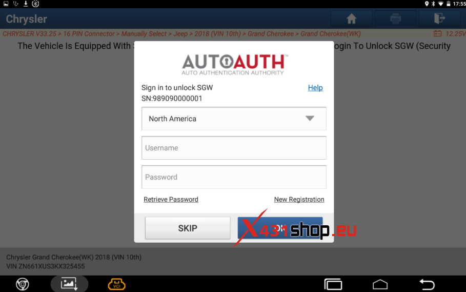 Unlock the FCA SGW by LAUNCH Diagnostic Tool