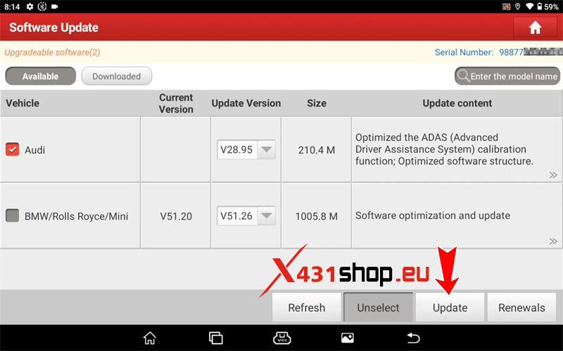 Launch X431 Disaccording SN,VCI Has Been Registered Solution