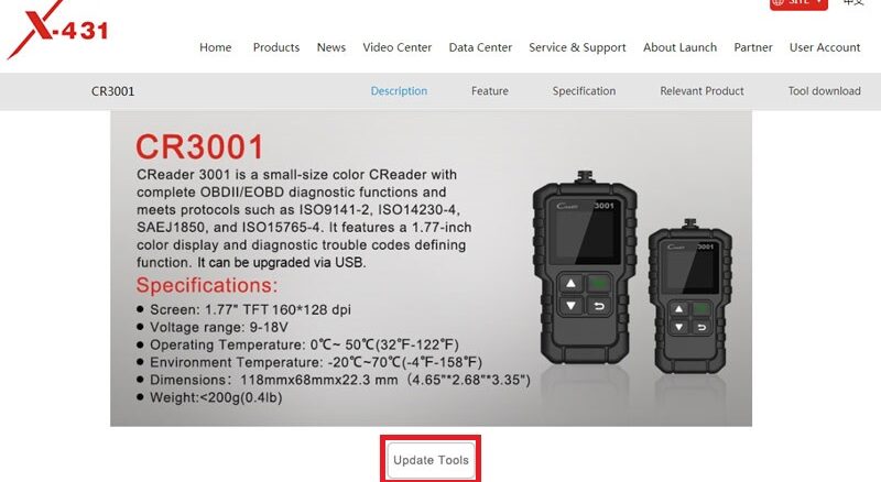 LAUNCH X431 Creader 3001 Upgrade Operation Guide