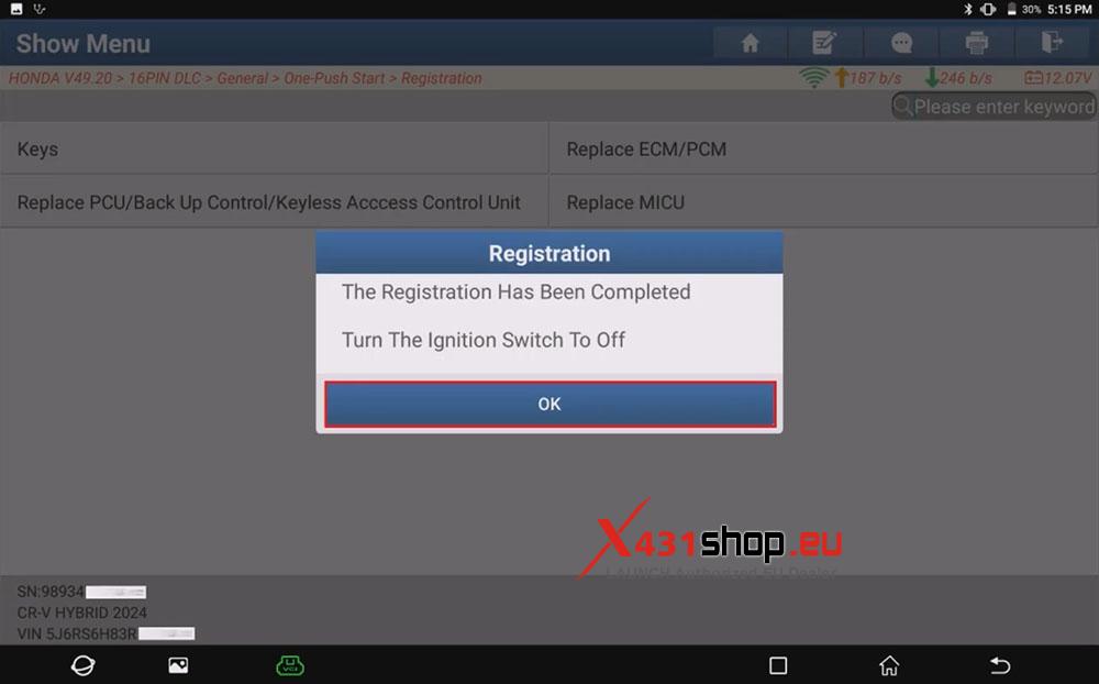 LAUNCH X431 Tool ECM PCM Replacement on 2024 Honda CR V (14)