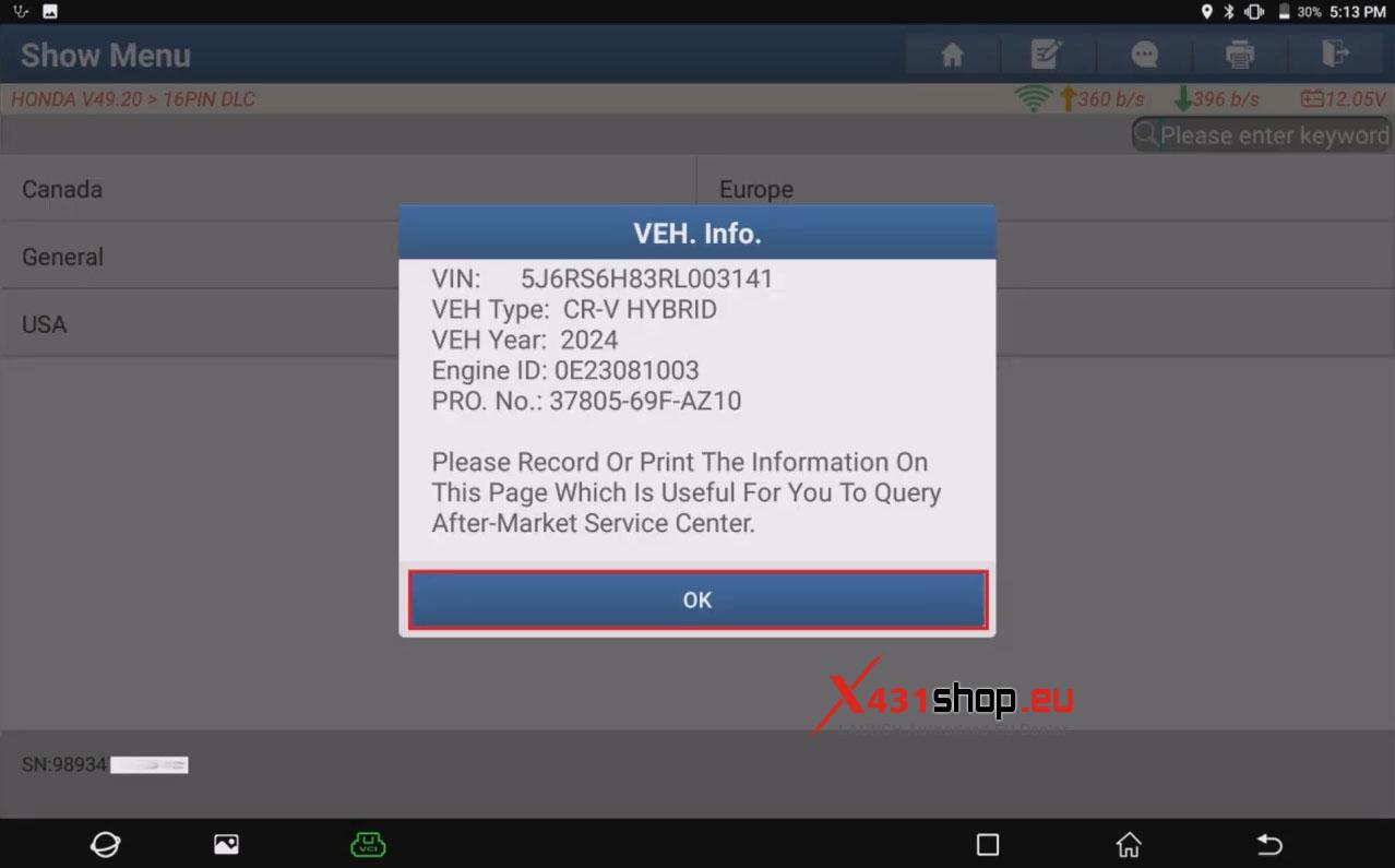 LAUNCH X431 Tool ECM PCM Replacement on 2024 Honda CR V (3)