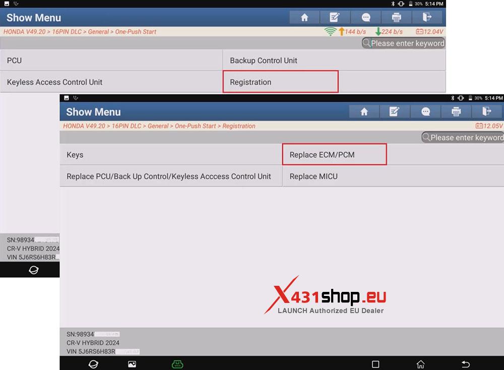 LAUNCH X431 Tool ECM PCM Replacement on 2024 Honda CR V (5)