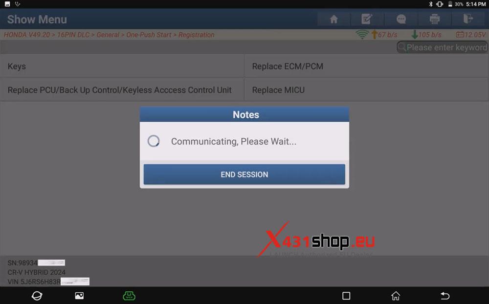 LAUNCH X431 Tool ECM PCM Replacement on 2024 Honda CR V (6)