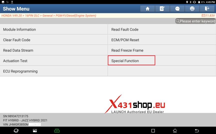 LAUNCH X431 Tool Honda JAZZ Crankshaft (CKP) Sensor Rematch (5)