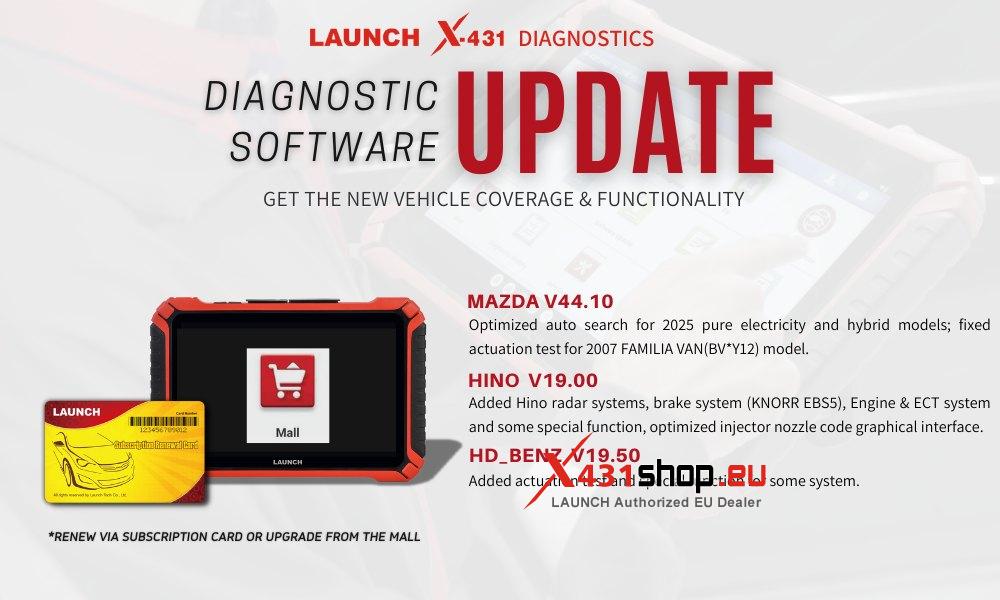 LAUNCH X431 diagnostic software upgrade 20250825
