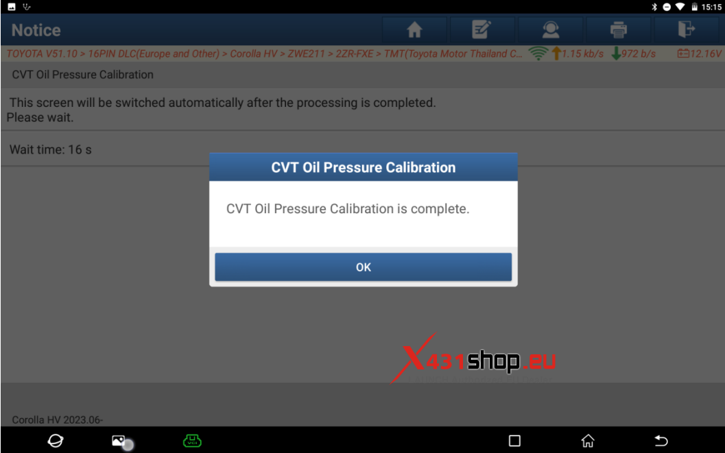 X431 PAD V ELITE Toyota Corolla Oil Pressure Calibration (8)