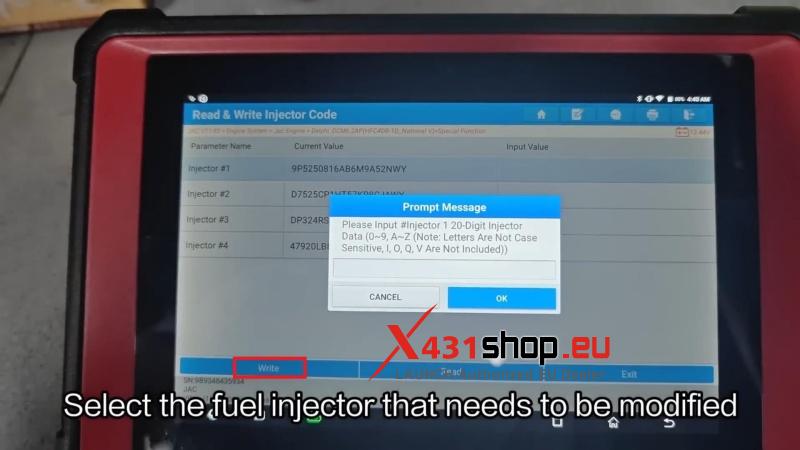 launch x431 pad v elite write injector data on 2018 jac junling (8)