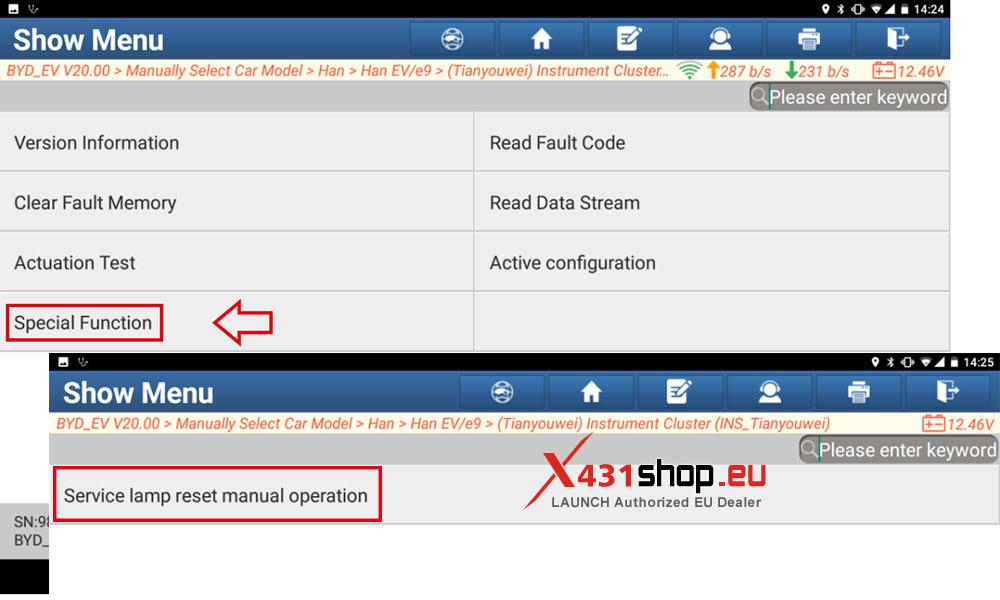 LAUNCH X431 EV Vehicle Diagnostics BYD Han Maintenance Light Reset (6)