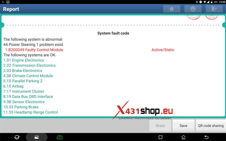 LAUNCH X431 PAD Online Programming Audi A6L Power Steering (2)
