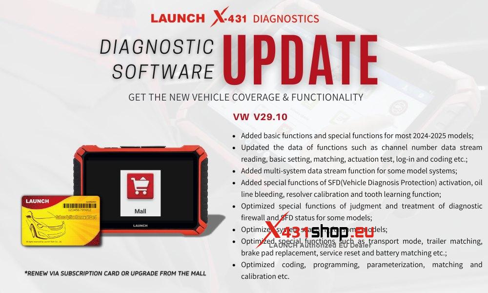 LAUNCH X431 September 2025 Update VW Software V29.10