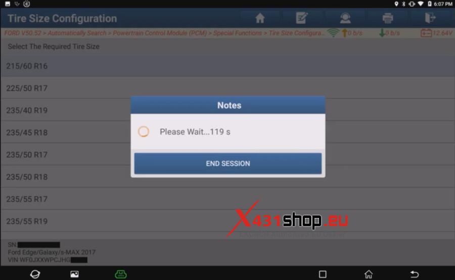 LAUNCH X431 Tool Program Ford Tire Size (14)