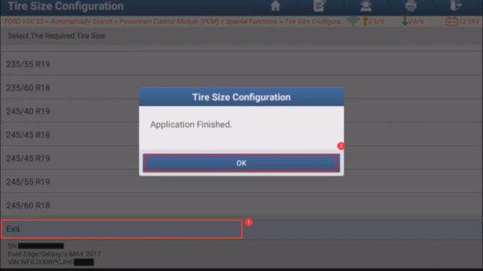 LAUNCH X431 Tool Program Ford Tire Size (19)