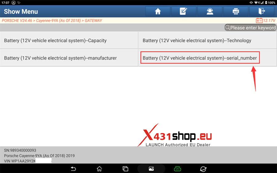 LAUNCH X431 Porsche Cayenne replace Lead acid battery match (15)