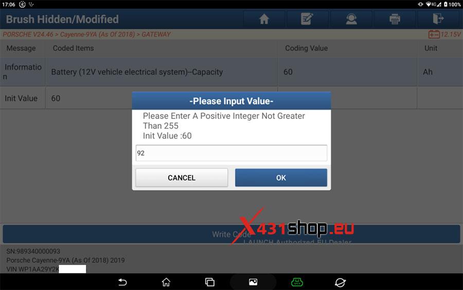 LAUNCH X431 Porsche Cayenne replace Lead acid battery match (7)