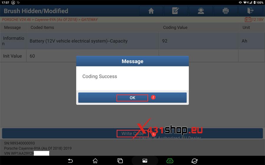 LAUNCH X431 Porsche Cayenne replace Lead acid battery match (8)
