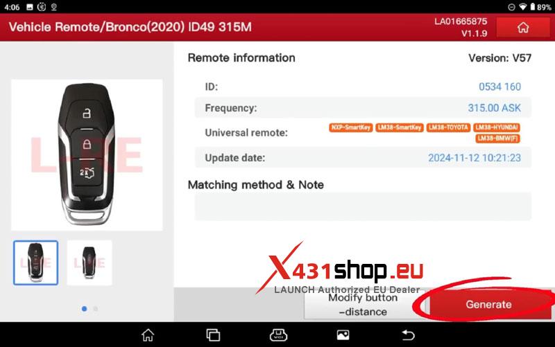 launch x431 immo plus program 2015 ford taurus smart key (2)