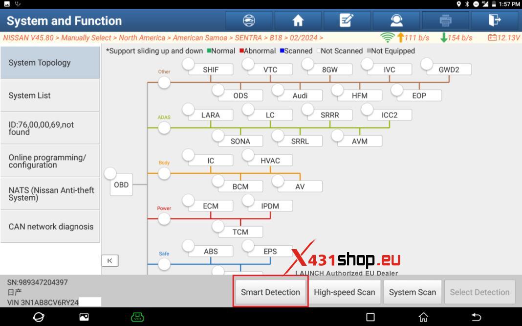 LAUNCH X431 PAD Register Nissan Sentra B18 Tire Pressure ID (3)