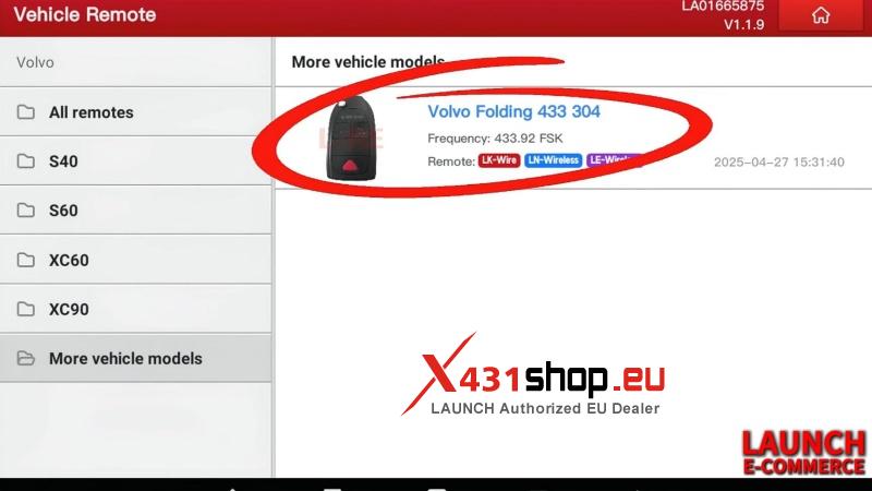launch x431 immo elite program volvo s90 smart key matching (1)