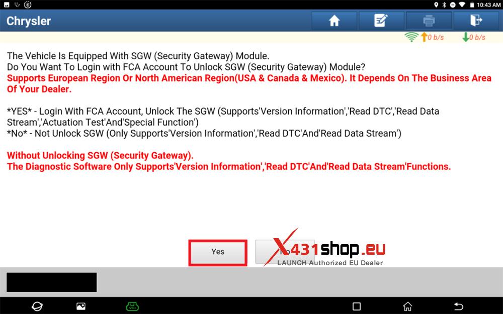 LAUNCH X431 PAD Reset Impact Event Fault for CHRYSLER Renegade(BV) (4)