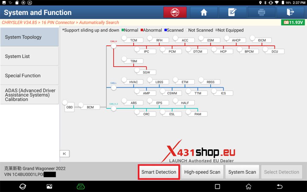 LAUNCH X431 PAD Reset Impact Event Fault for CHRYSLER Renegade(BV) (7)