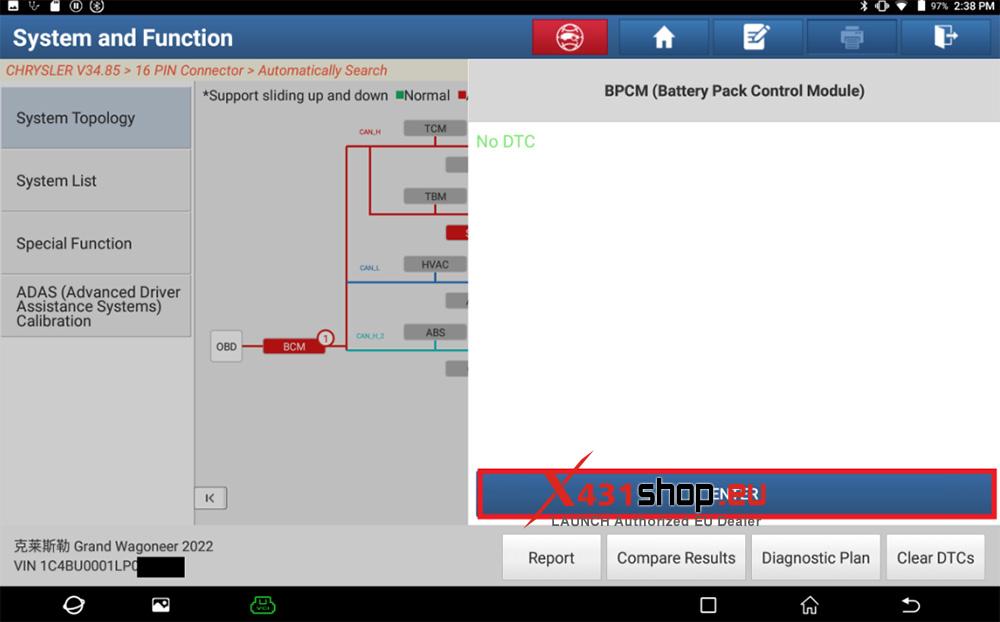 LAUNCH X431 PAD Reset Impact Event Fault for CHRYSLER Renegade(BV) (9)
