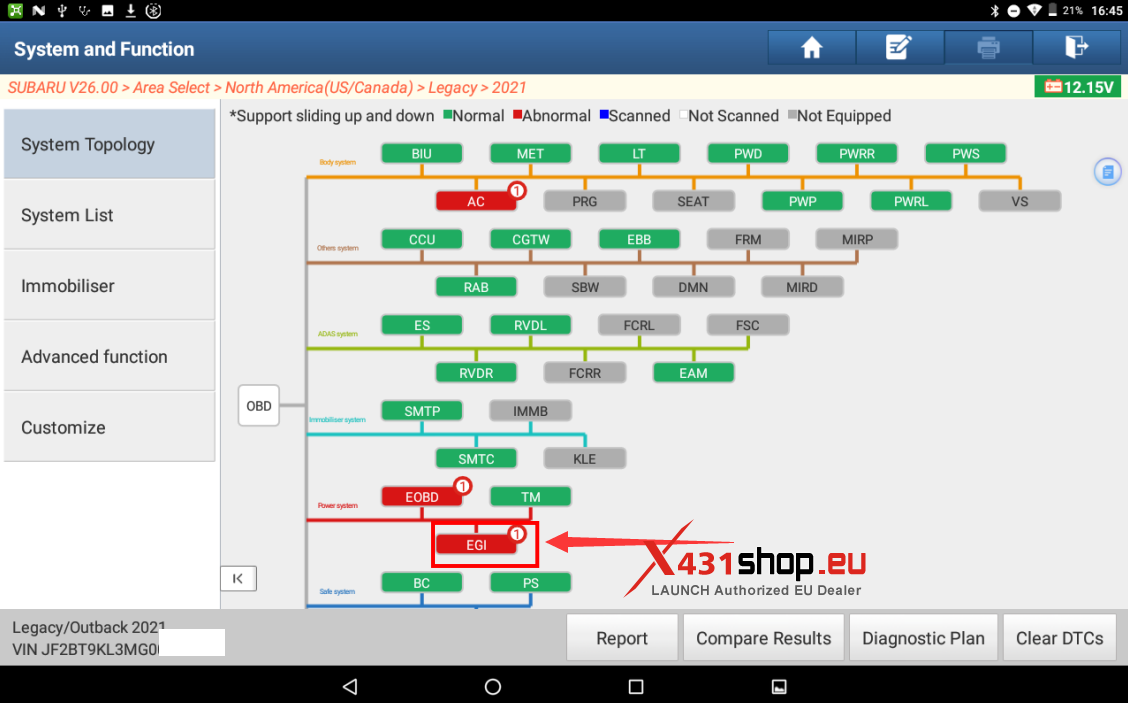 LAUNCH X431 PAD V ELITE Write VIN for Subaru Outback (1) LAUNCH X431 PAD V ELITE Write VIN for Subaru Outback (1)