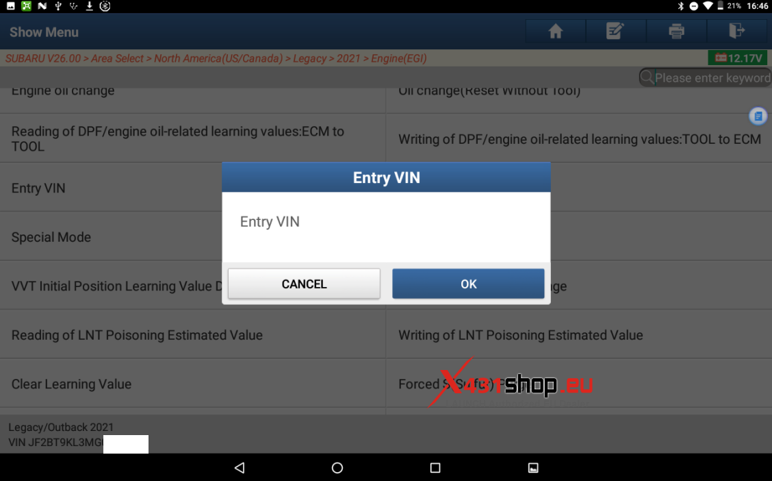 LAUNCH X431 PAD V ELITE Write VIN for Subaru Outback (4) LAUNCH X431 PAD V ELITE Write VIN for Subaru Outback (4)