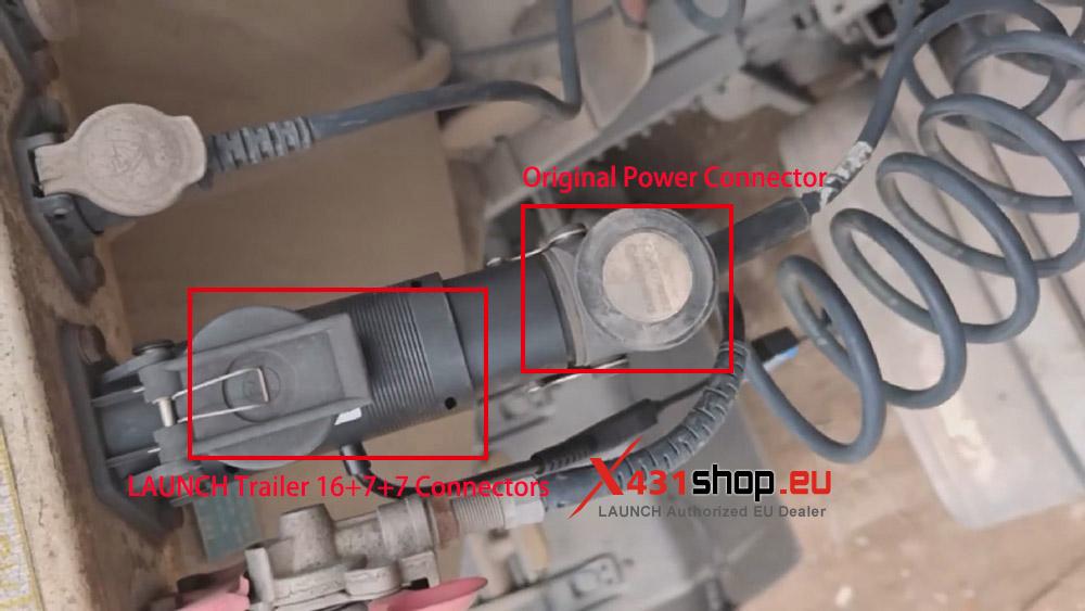 Connecting the LAUNCH adapter and the truck trailer