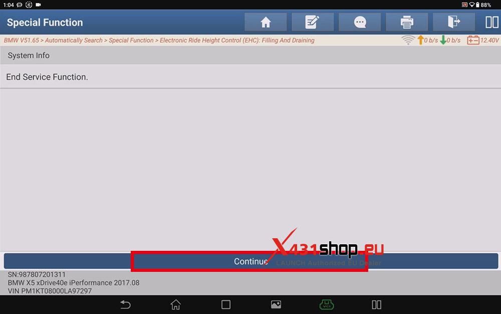 LAUNCH X431 PAD V ELITE BMW (F15) X5 Air Spring Replacement (10) LAUNCH X431 PAD V ELITE BMW (F15) X5 Air Spring Replacement (10)