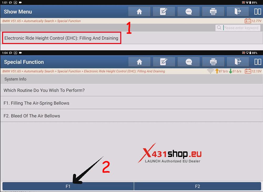 LAUNCH X431 PAD V ELITE BMW (F15) X5 Air Spring Replacement (11) LAUNCH X431 PAD V ELITE BMW (F15) X5 Air Spring Replacement (11)