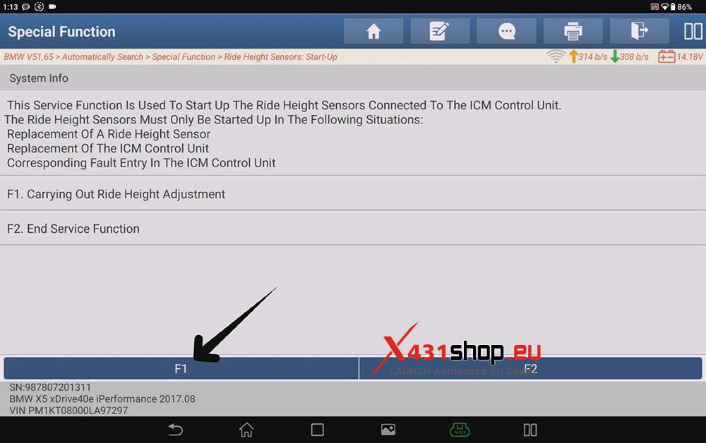 LAUNCH X431 PAD V ELITE BMW (F15) X5 Air Spring Replacement (16) LAUNCH X431 PAD V ELITE BMW (F15) X5 Air Spring Replacement (16)