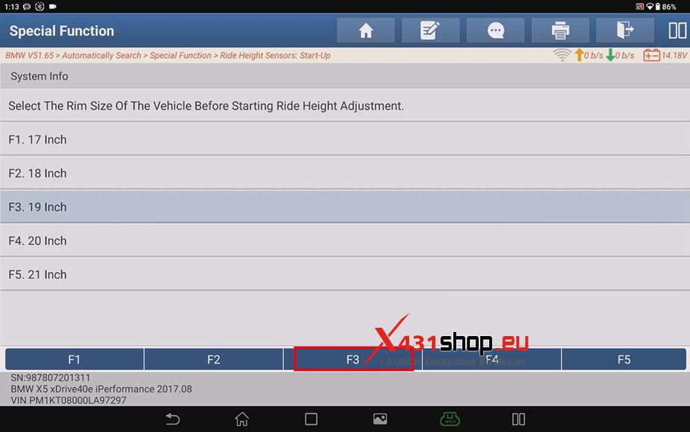 LAUNCH X431 PAD V ELITE BMW (F15) X5 Air Spring Replacement (17) LAUNCH X431 PAD V ELITE BMW (F15) X5 Air Spring Replacement (17)