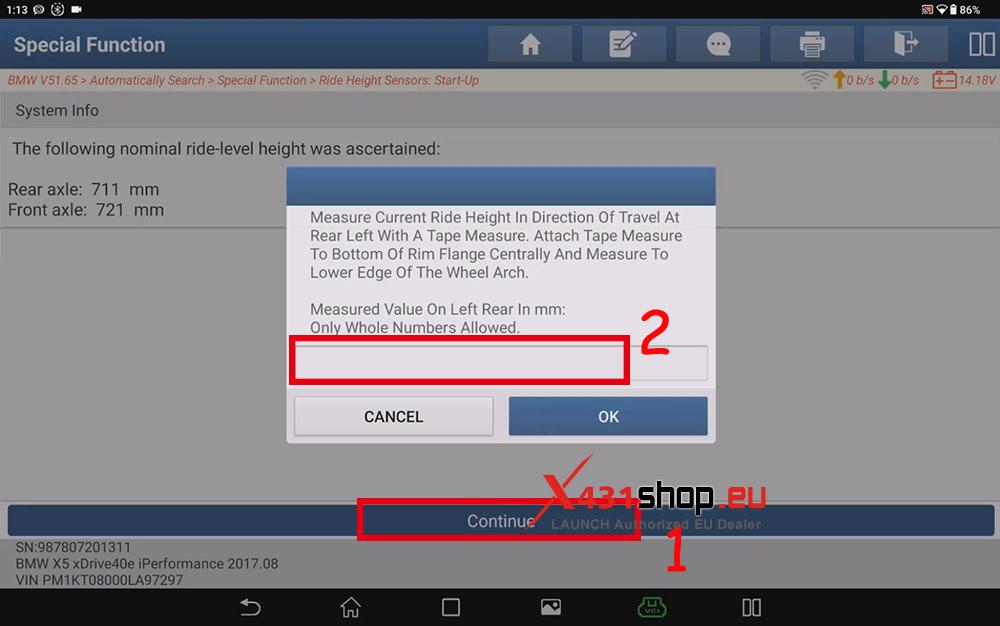 LAUNCH X431 PAD V ELITE BMW (F15) X5 Air Spring Replacement (18) LAUNCH X431 PAD V ELITE BMW (F15) X5 Air Spring Replacement (18)
