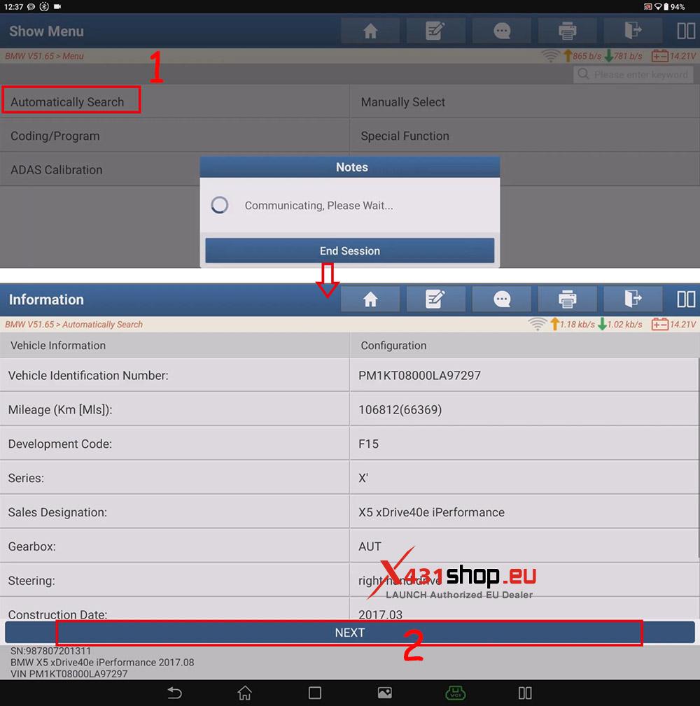 LAUNCH X431 PAD V ELITE BMW (F15) X5 Air Spring Replacement (2) LAUNCH X431 PAD V ELITE BMW (F15) X5 Air Spring Replacement (2)