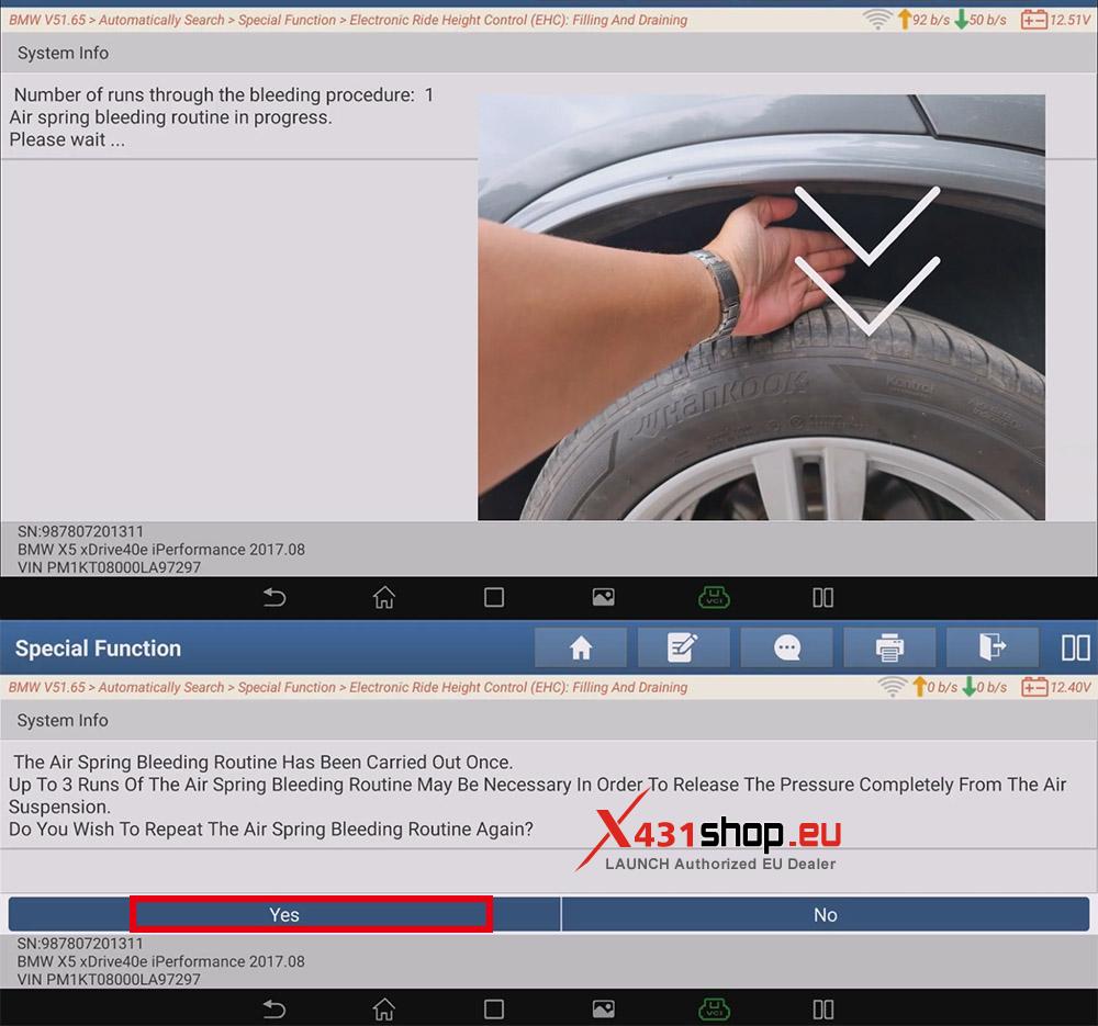 LAUNCH X431 PAD V ELITE BMW (F15) X5 Air Spring Replacement (9) LAUNCH X431 PAD V ELITE BMW (F15) X5 Air Spring Replacement (9)