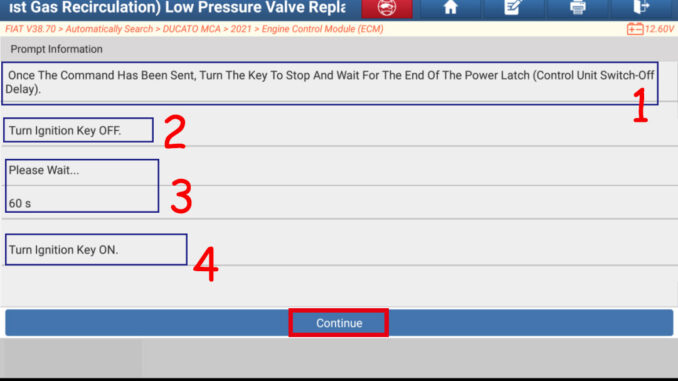 LAUNCH X431 FIAT Ducato MCA EGR Low Pressure Valve Replacement (9)