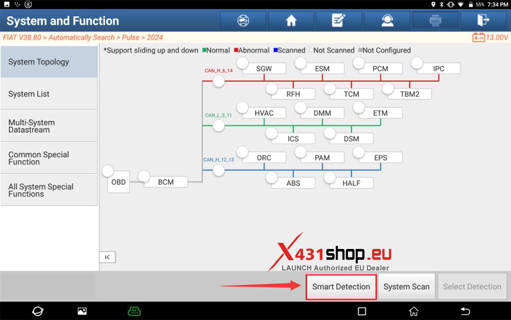 LAUNCH X431 PAD V ELITE Injector Adaptation on FIAT Pulse (4)