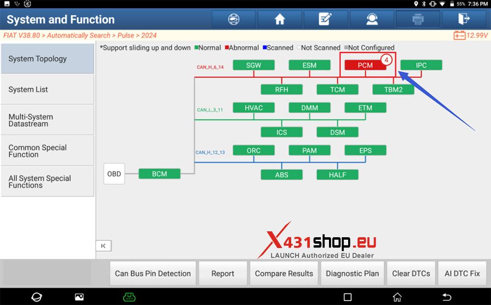 LAUNCH X431 PAD V ELITE Injector Adaptation on FIAT Pulse (5)