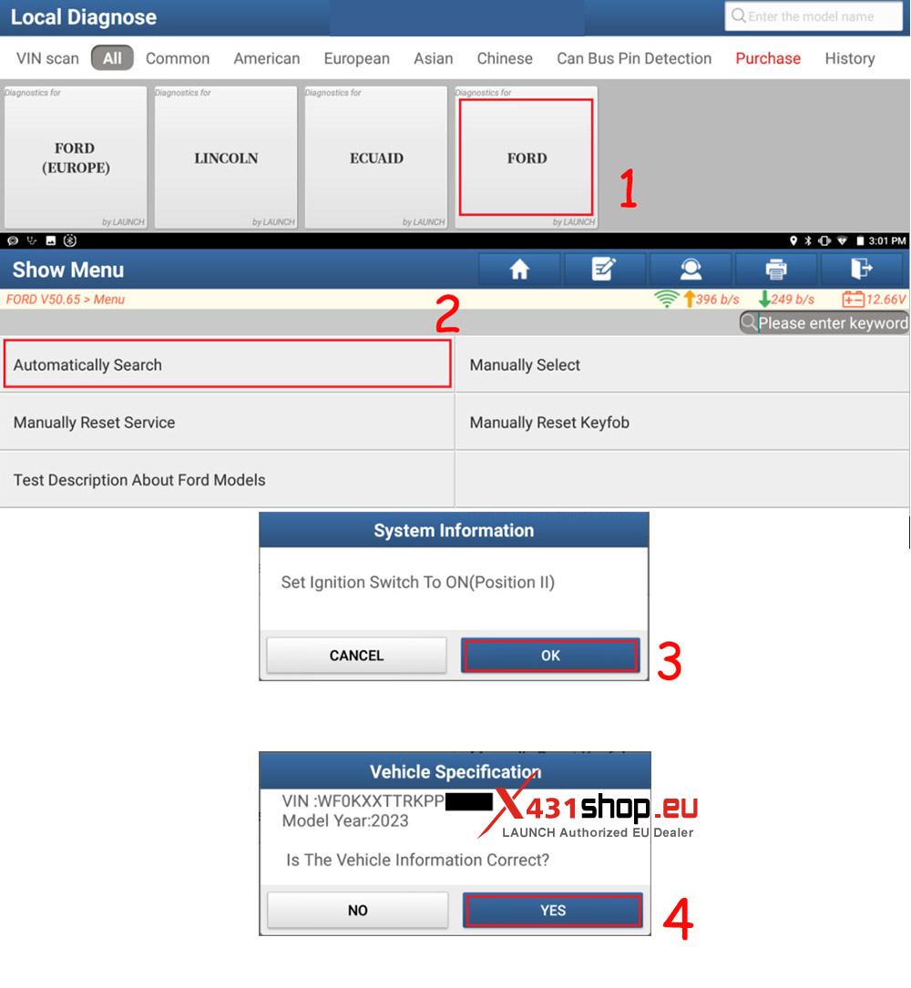 LAUNCH X431 PAD V Programming Ford Fuel Fired Booster Heater (2)