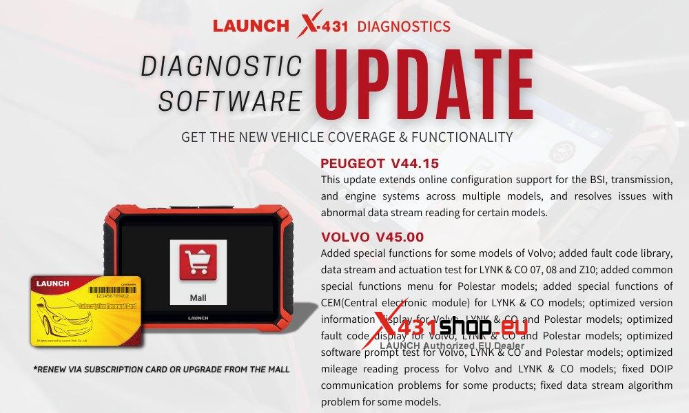 LAUNCH X431 Software Update 20260115