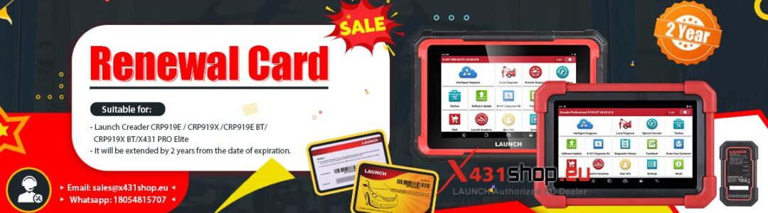 LAUNCH CRP919 Series Renewal Card LAUNCH CRP919 Series Renewal Card