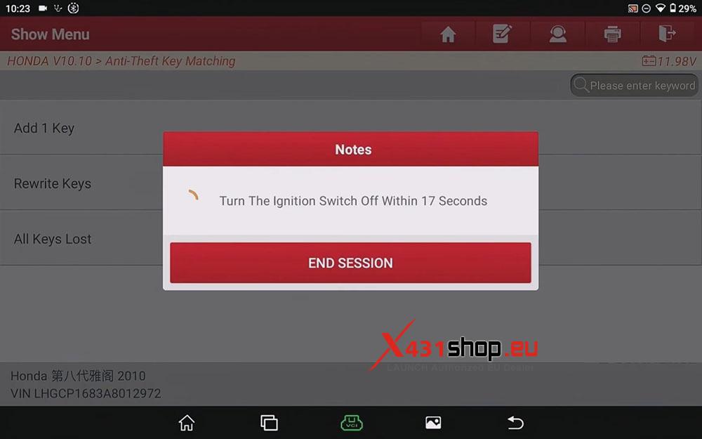 LAUNCH X431 IMMO Tool Adds New Keys to Honda Vehicle (9)