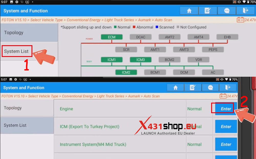 LAUNCH X431 V+(PRO3) HD Cutout Cylinder Test on Foton Pilot (5)