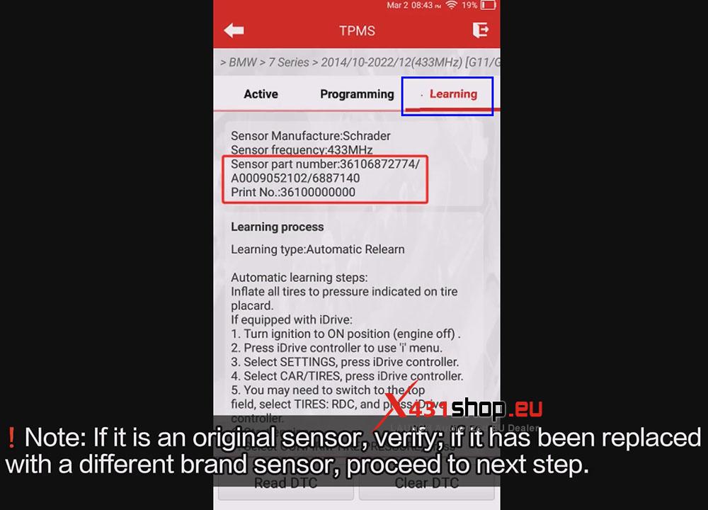 LAUNCH CRT5011 V2 Tire Pressure Learning on 2019 BMW 730Li (3) LAUNCH CRT5011 V2 Tire Pressure Learning on 2019 BMW 730Li (3)