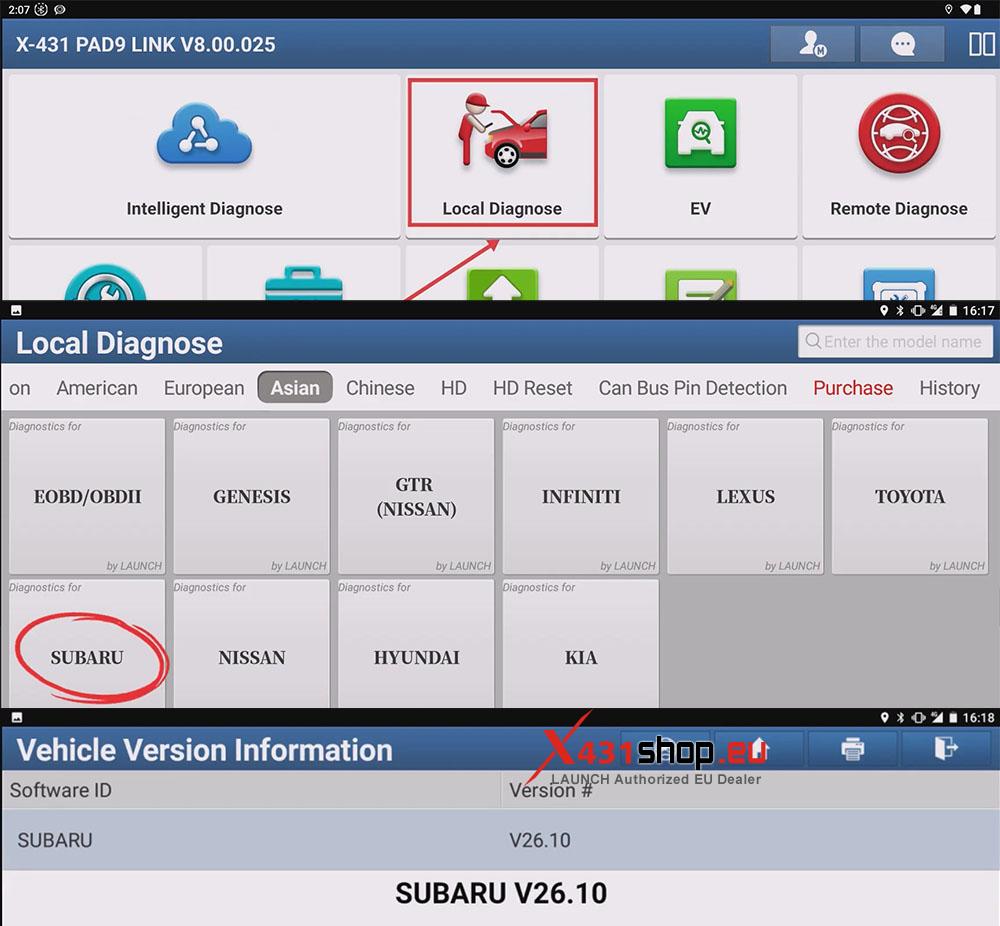 LAUNCH X431 PAD VDC Sensor Reset on 2021 SUBARU LEGACY (1)