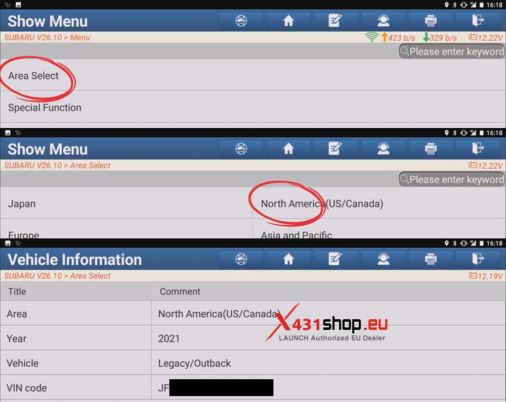 LAUNCH X431 PAD VDC Sensor Reset on 2021 SUBARU LEGACY (2)