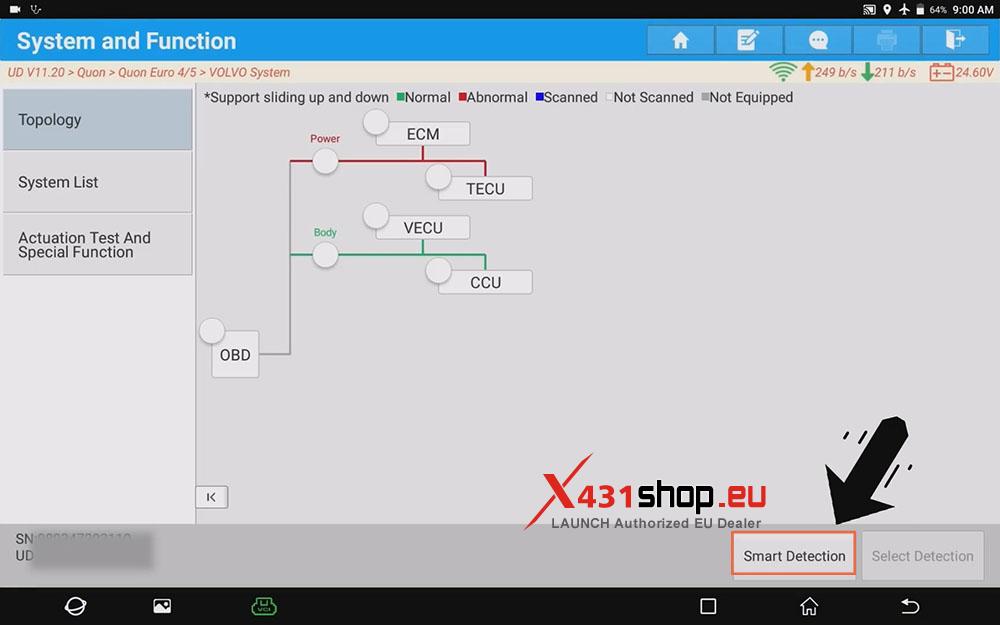 LAUNCH X431 PAD Gearbox Clutch Learning on UD CG5 truck (3)