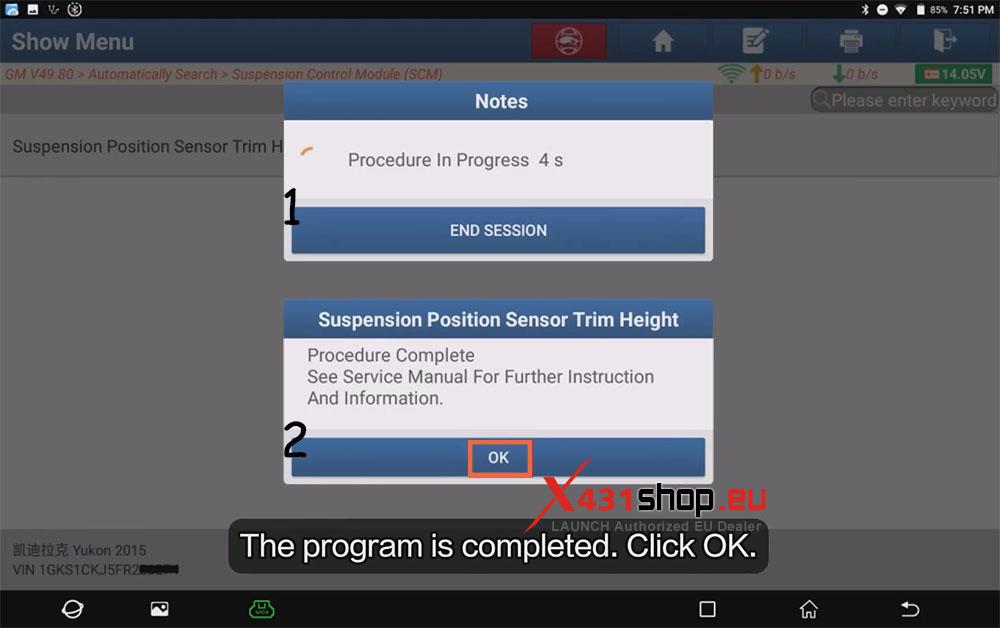 LAUNCH X431 PAD Suspension Height Sensor Reset for GMC Yukon (6) LAUNCH X431 PAD Suspension Height Sensor Reset for GMC Yukon (6)